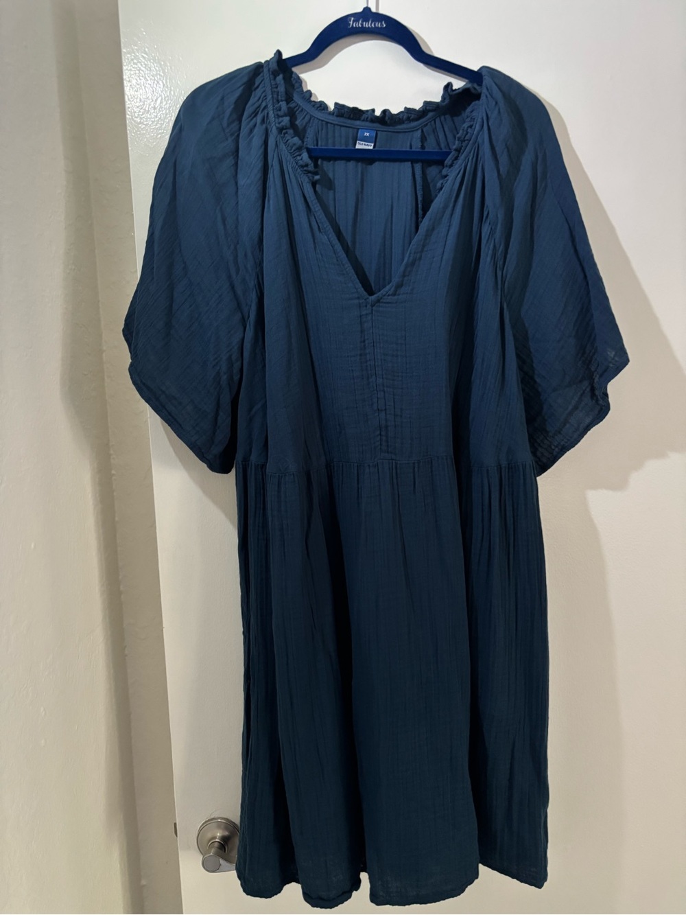 Old Navy Dark Teal Midi Peasant Dress